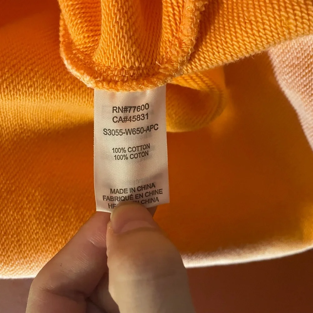 Saltwater Luxe Women’s The Perry Orange Heart Pullover Slouchy‎ Crew Sweater - Picture 4 of 5